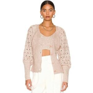 Jonathan Simkhai Cardigan Sweater Ivory Dusk Revolve Boho Casual Size S